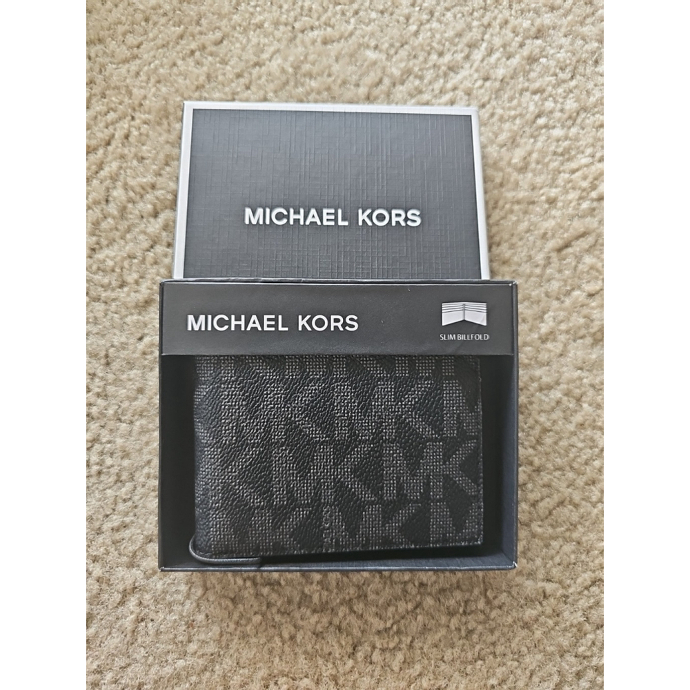 Michael Kors Jet Set Slim Bifold Black Leather Wallet